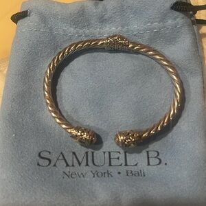Samuel B. Benham Sterling Silver & 18k Gold Hinged Bracelet
